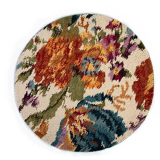 Autumn Flowers Rug – 6′ Round – Ivory