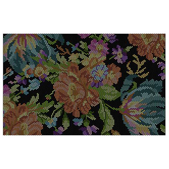 Autumn Flowers Rug – Black – 5′ x 8′