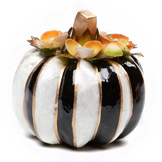 Black & White Blooming Capiz Pumpkin