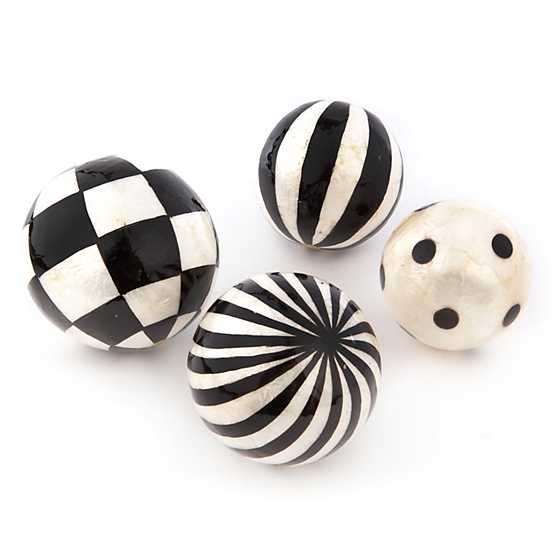 Black & White Capiz Balls – Set of 4