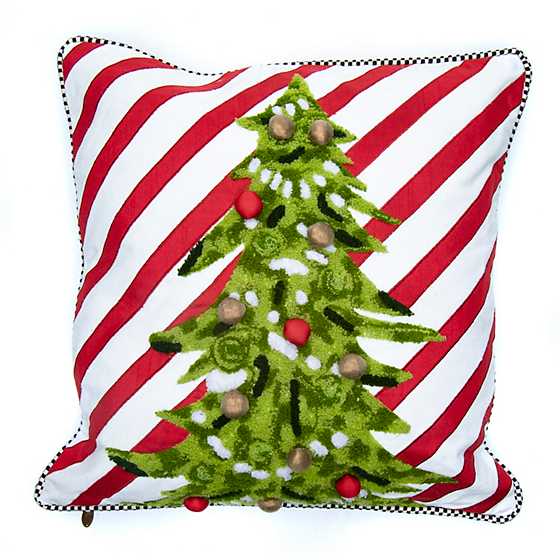 Candy Stripe Christmas Tree Pillow