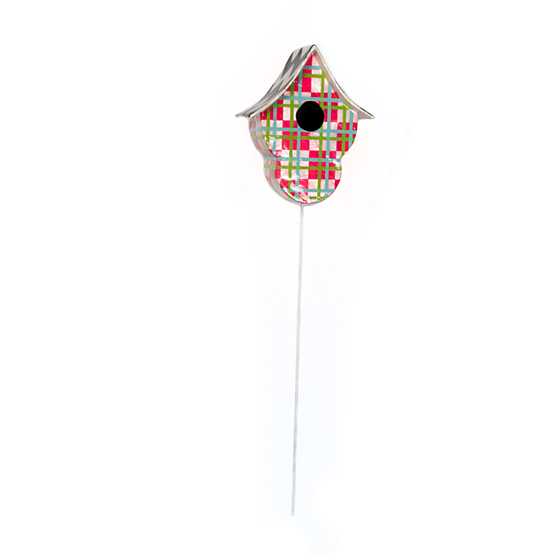 Capiz Birdhouse Pick – Fuschia Plaid