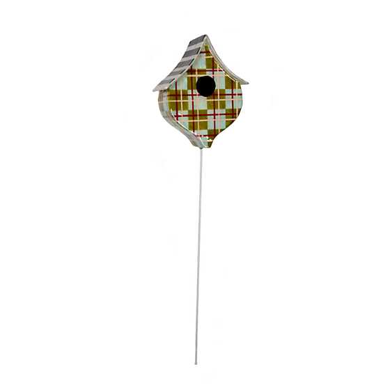 Capiz Birdhouse Pick – Moss Green Plaid