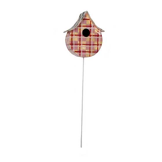 Capiz Birdhouse Pick – Pink Plaid