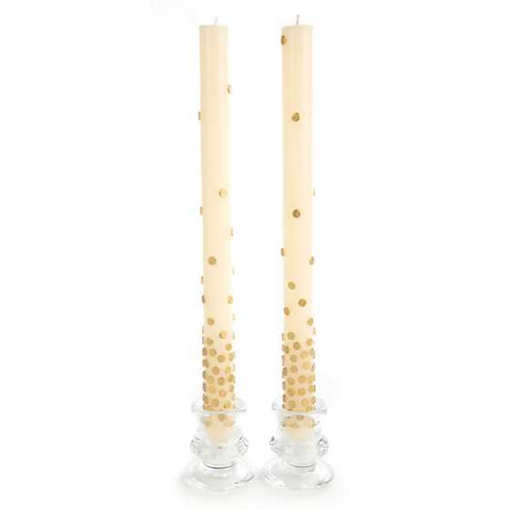 Champagne Dots Dinner Candles – Gold – Set of 2