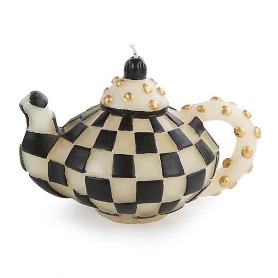 Check Teapot Candle – Black