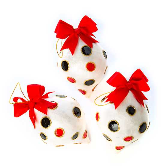 Checkmate Dot Drop Ornaments – Set of 3