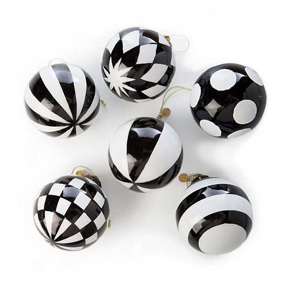 Checkmate Glass Ball Ornaments – Set of 6