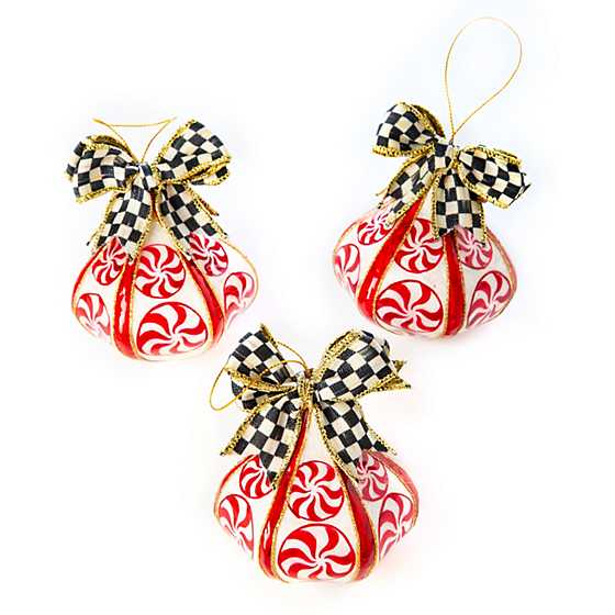 Checkmate Peppermint Onion Ornaments – Set of 3