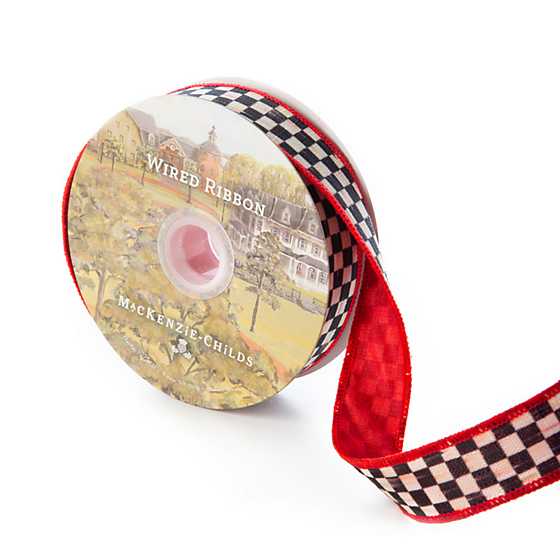 Courtly Check 1″ Ribbon – Red