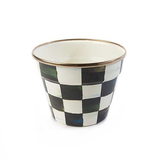 Courtly Check Enamel Garden Pot – Small