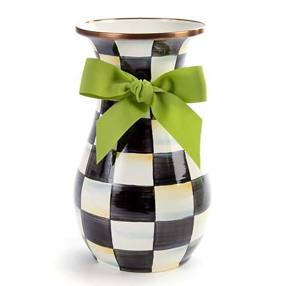 Courtly Check Enamel Vase – Tall