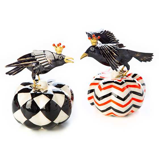 Crowned Crow Pumpkins – Set of 2