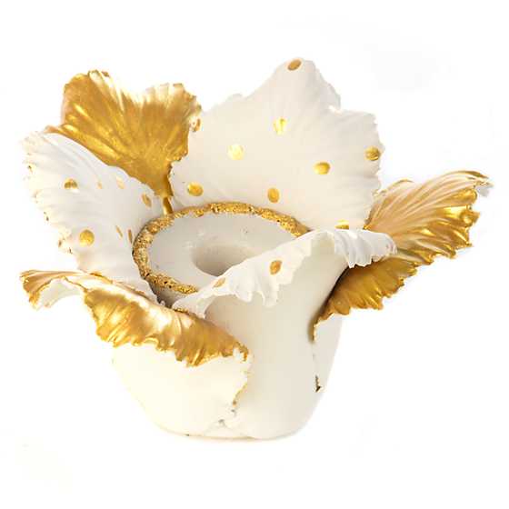 Daffodil Candle Holder – Gold & White