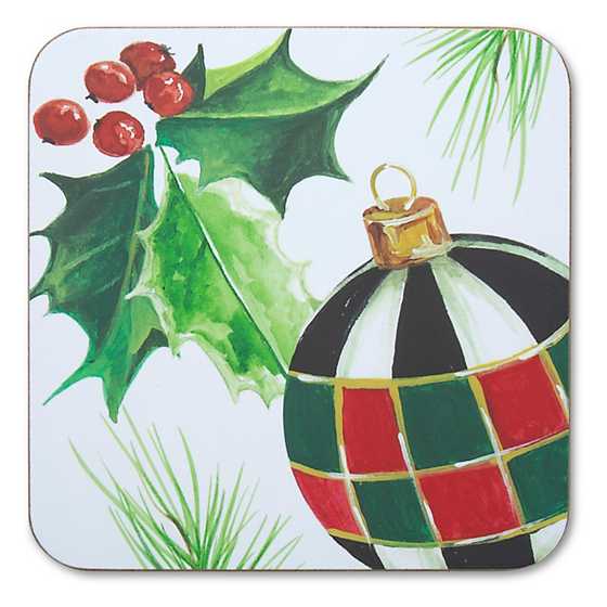 Deck the Halls Cork Back Coasters – Set of 4