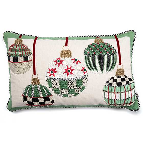 Deck the Halls Lumbar Pillow – White