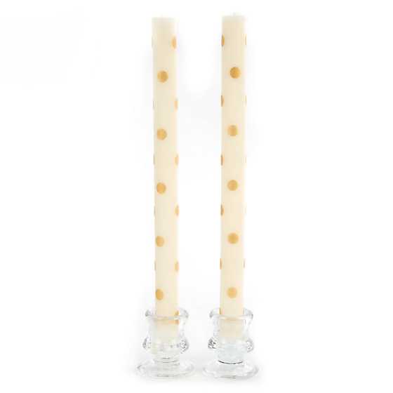 Dot Dinner Candles – Gold – Set of 2