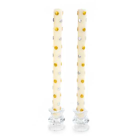 Dot Dinner Candles – Gold & Silver – Set of 2