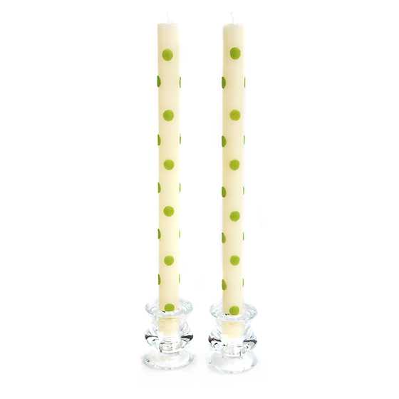 Dot Dinner Candles – Green – Set of 2