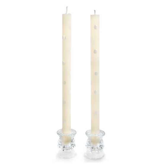 Dot Dinner Candles – Pearl – Set of 2