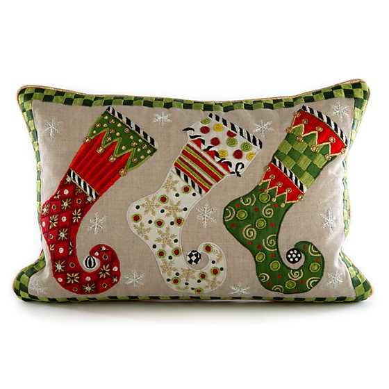 Elf Stockings Lumbar Pillow