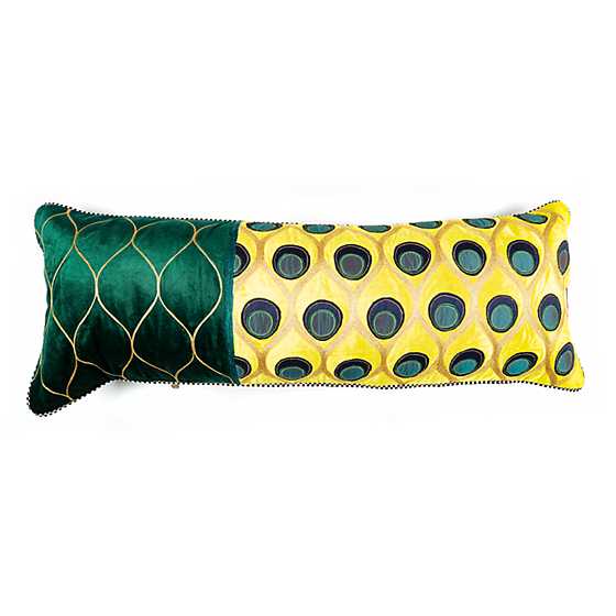 Emerald Peacock Lumbar Pillow