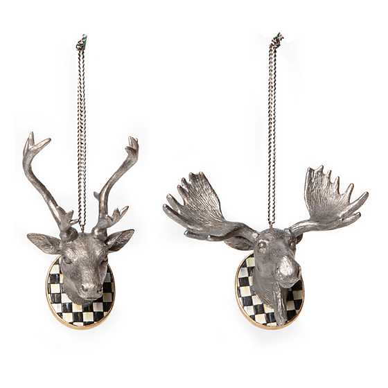 Farmhouse Deer and Moose Ornaments – Set of 2