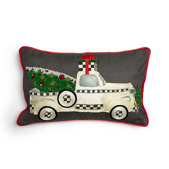 Farmhouse Holiday Truck Pillow