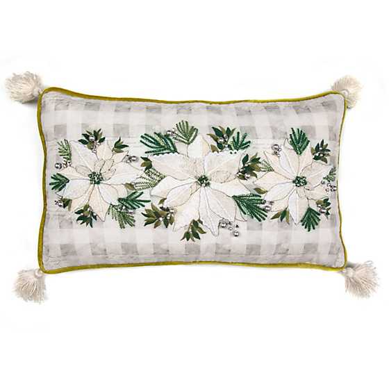 Farmhouse Poinsettia Lumbar Pillow