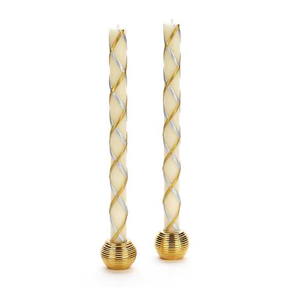 Fishnet Dinner Candles – Gold & Silver – Set of 2