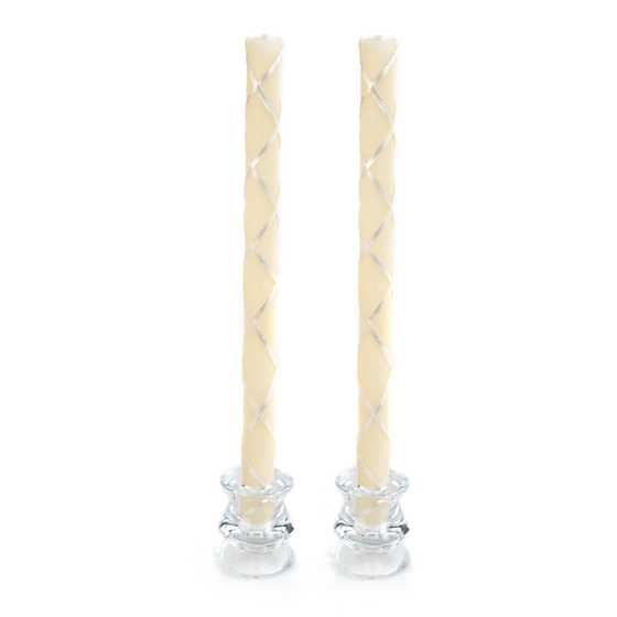 Fishnet Dinner Candles – Pearl – Set of 2