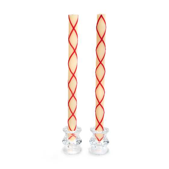 Fishnet Dinner Candles – Red – Set of 2