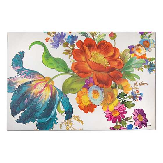 Flower Market Blooms Floor Mat – White – 2′ x 3′