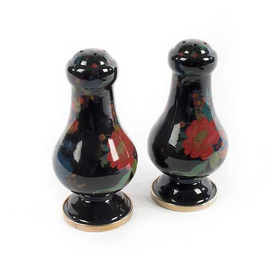 Flower Market Large Salt & Pepper Shakers – Black