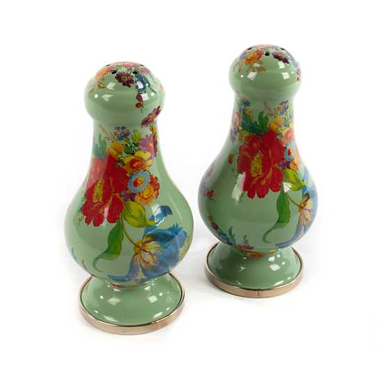 Flower Market Large Salt & Pepper Shakers – Green