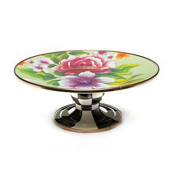 Flower Market Mini Pedestal Platter – Green