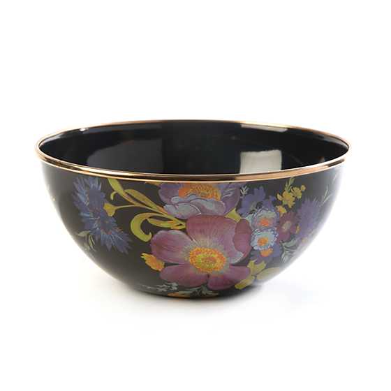 Flower Market Small Everyday Bowl – Black