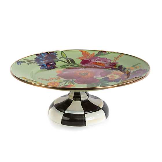 Flower Market Small Pedestal Platter – Green