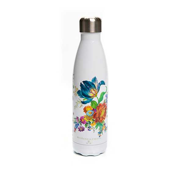 Flower Market Water Bottle – White