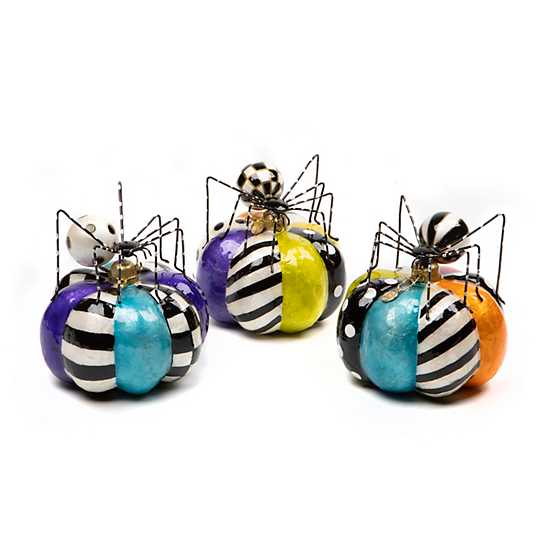 Fortune Teller Spider Capiz Pumpkins – Set of 3