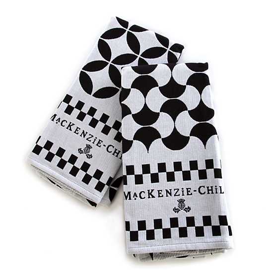 Geo Dish Towels – Black – Set of 2