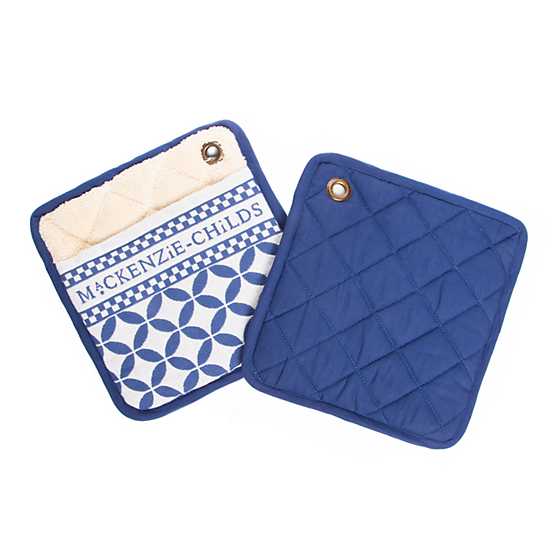 Geo Pot Holders – Royal – Set of 2