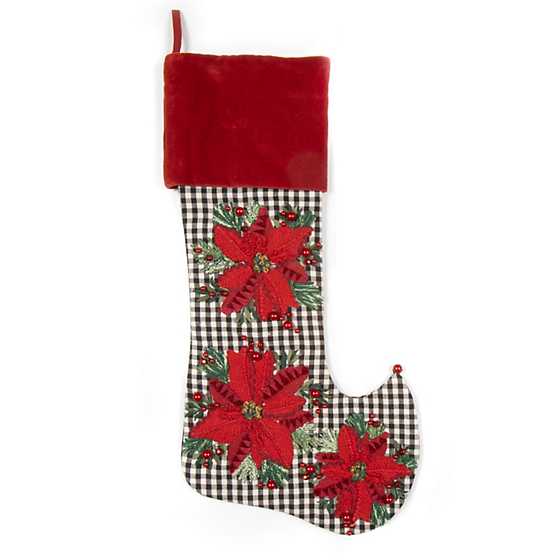 Gingham Poinsettia Stocking