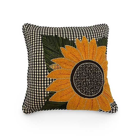 Gingham Sunflower Pillow