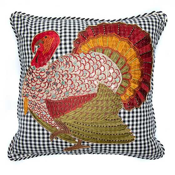 Gingham Turkey Pillow