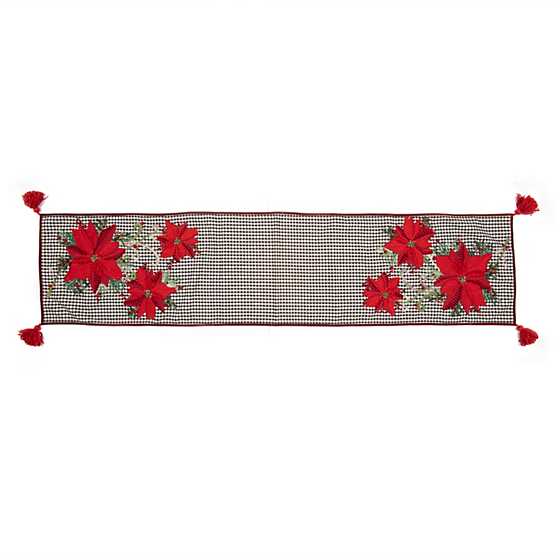 Gingham with Poinsettia Table Runner