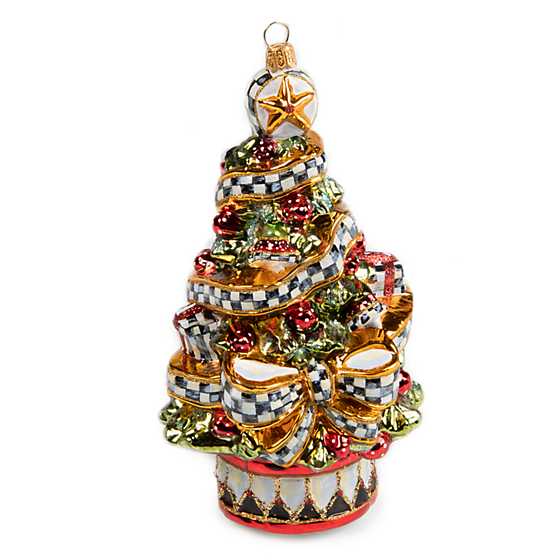 Glass Ornament – Courtly Ribbon Tree