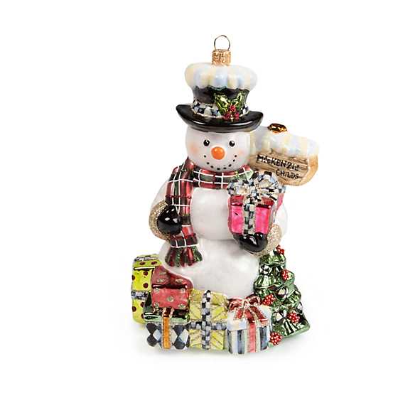 Glass Ornament – Greeter Snowman