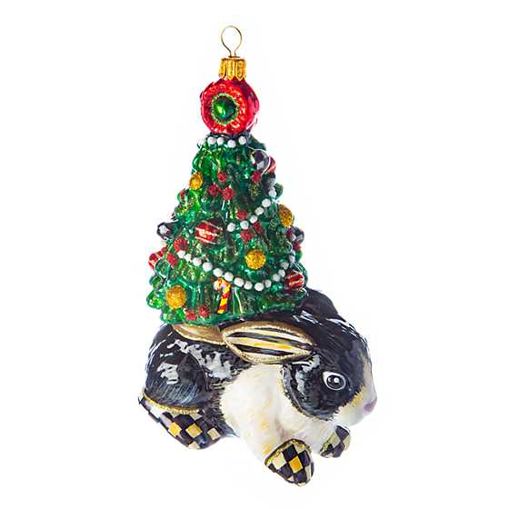 Glass Ornament – Holiday Rabbit