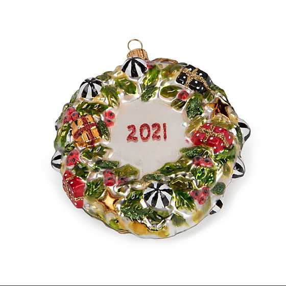 Glass Ornament – Jolly Dated Wreath